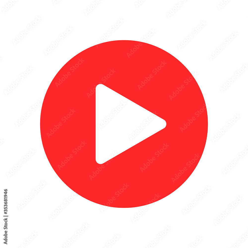 Video play vector icon isolated on white background. Video play social network icon. Video play vector icon isolated on white background. Video play social network icon.