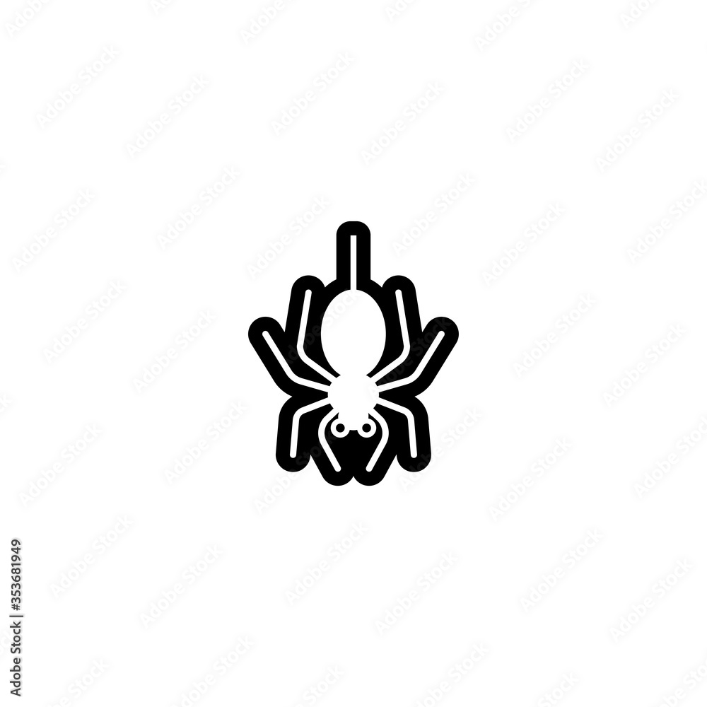Spider Vector Icon. Isolated Halloween Cartoon Style Emoji, Emoticon  Illustration	