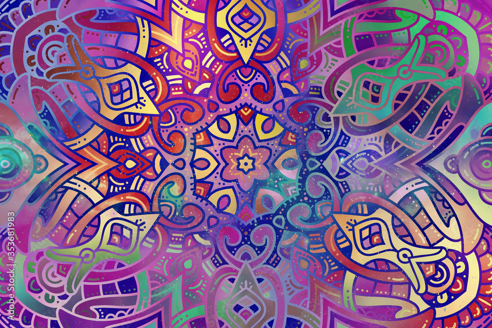 Abstract Mandala Wallpaper Textured Boho Design For Meditative Background Made For Wellness Concentration Yoga Stock Illustration Adobe Stock