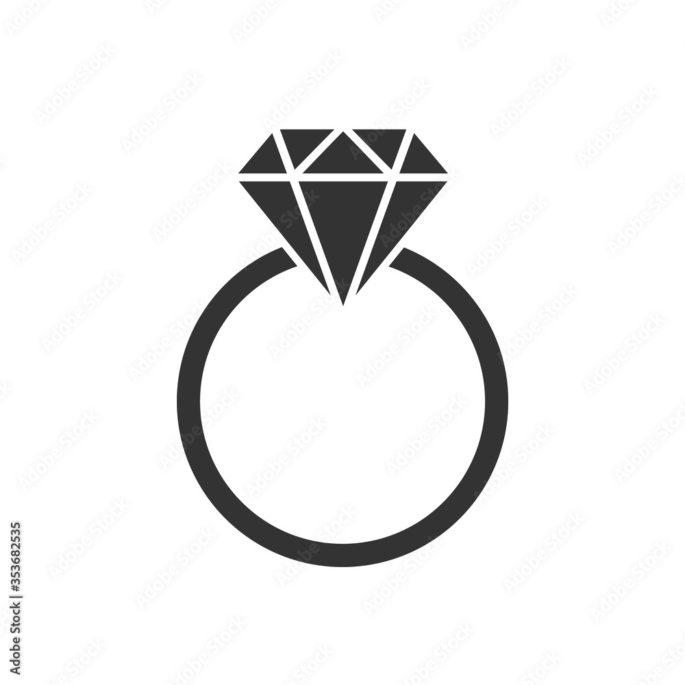 Vector diamond ring isolated on white background. Wedding or engagement illustration, diamond ring symbol. Vector diamond ring isolated on white background. Wedding or engagement illustration, diamond ring symbol.