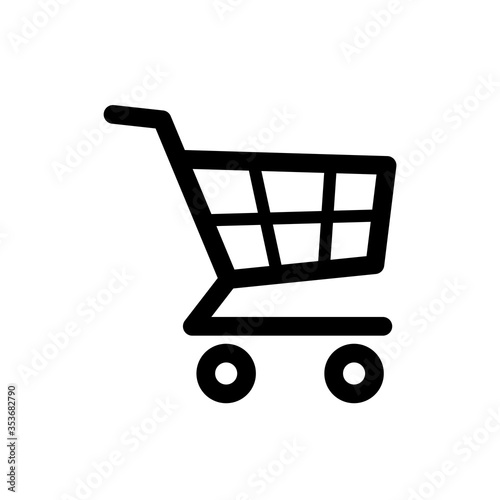 Wallpaper Mural Shopping cart vector icon, flat design. Isolated on white background.
 Torontodigital.ca