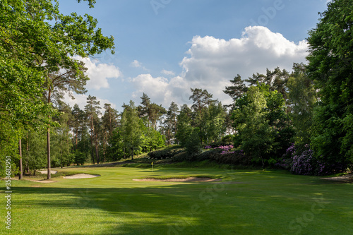 Herkenbosch, The Netherlands - May 27, 2020: Hole 6 of Golf & Country Club De Herkenbosche