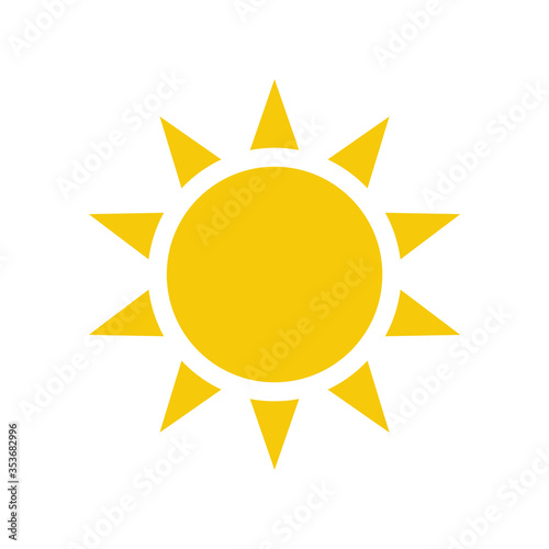 Sunny flat weather vector icon. Forecast, climate and meteorology icons, widget icons
