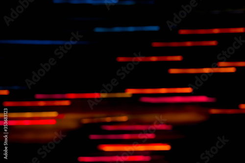 The bokeh lighting of the abstract in the night represents calm. Beautiful colors. And the mind is bright.