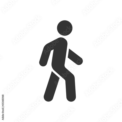 Flat vector walking man sign isolated on white background.