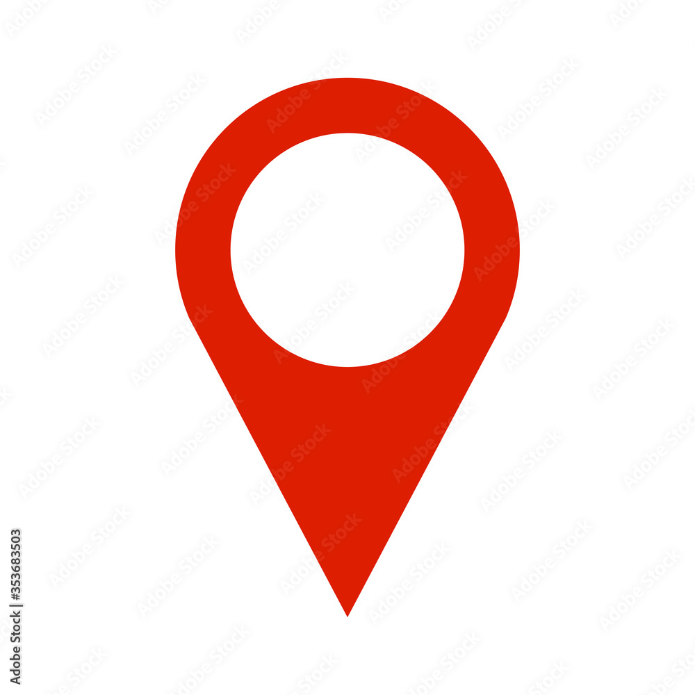 New marker point vector icon illustration flat design. Red map pin flat  design modern icon. Stock Vector | Adobe Stock