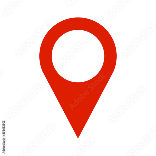 New marker point vector icon illustration flat design. Red map pin flat design modern icon. 