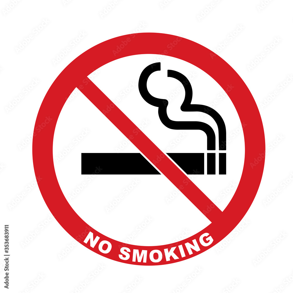 Vector icon no smoking. No smoking sign. Forbidden sign icon isolated on white background Vector icon no smoking. No smoking sign. Forbidden sign icon isolated on white background