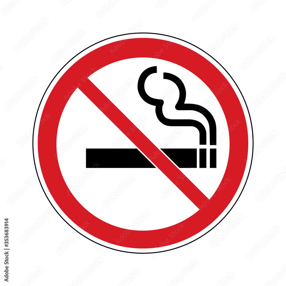 Vector icon no smoking. No smoking sign. Forbidden sign icon isolated on white background Vector icon no smoking. No smoking sign. Forbidden sign icon isolated on white background