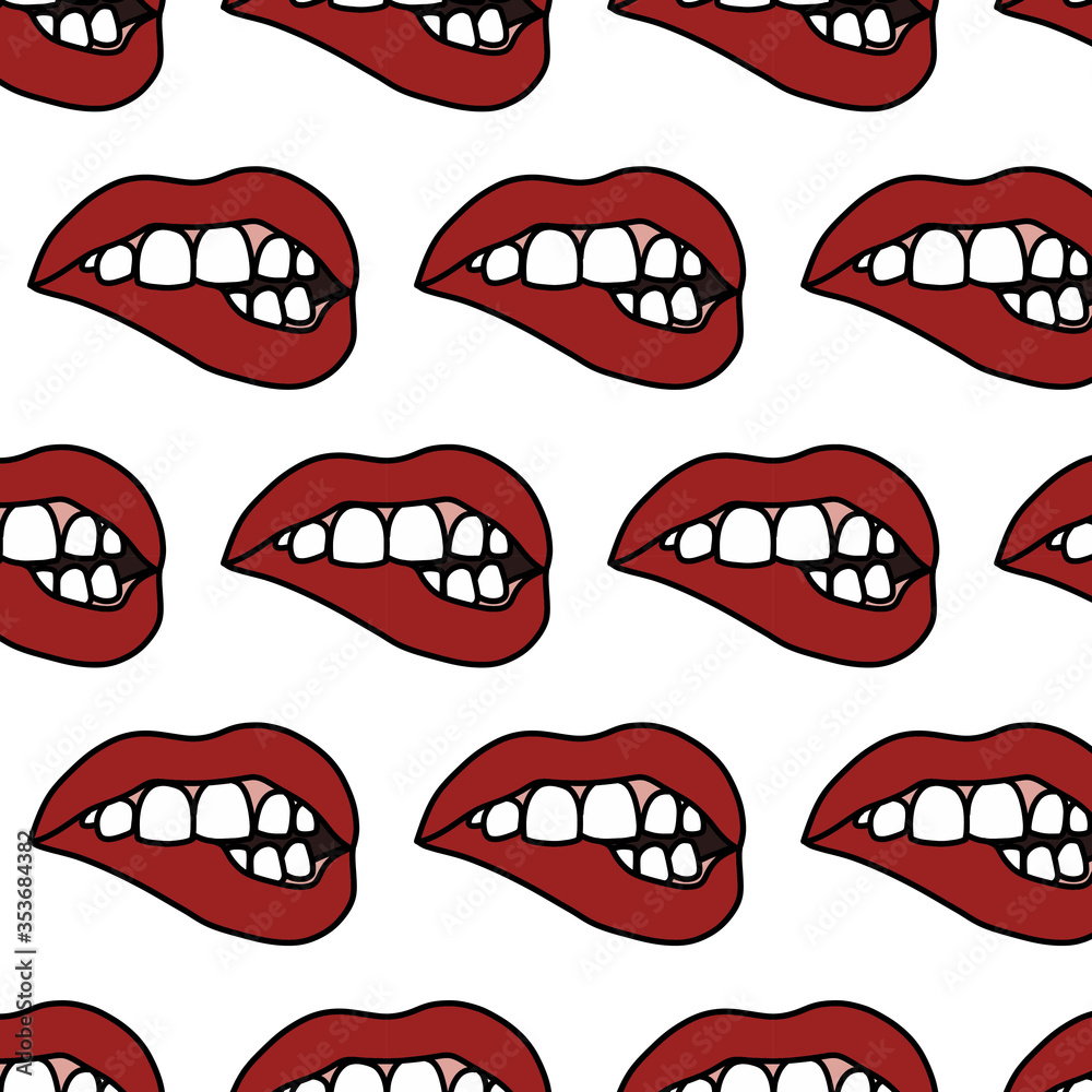 mouth, lips doodle pattern, vector illustration mouth, lips doodle pattern, vector illustration