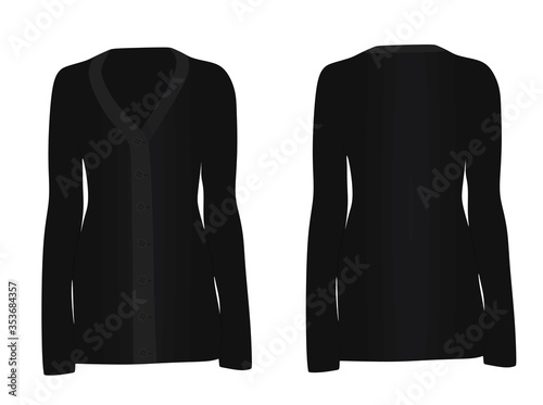 Women black jumper. vector illustration