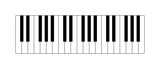 Vector illustration of a 3-octave piano keyboard. Black and white piano keys..
