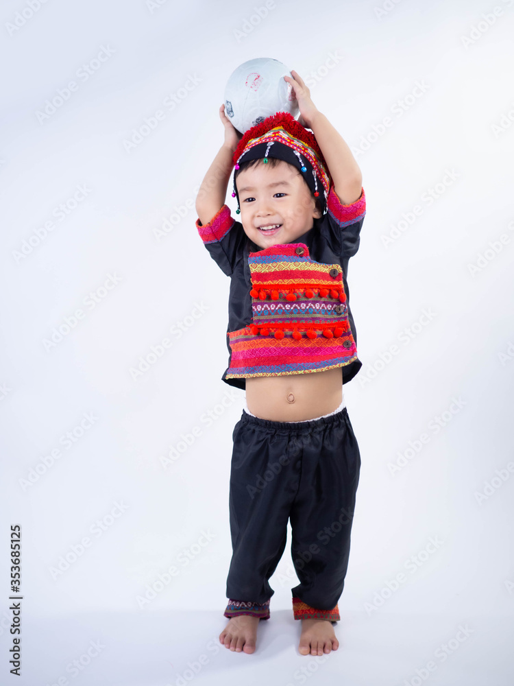 little boy playing football on white background little boy playing football on white background