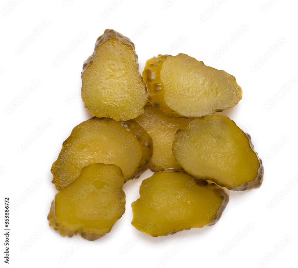 marinated pickled cucumbers isolated on white background marinated pickled cucumbers isolated on white background