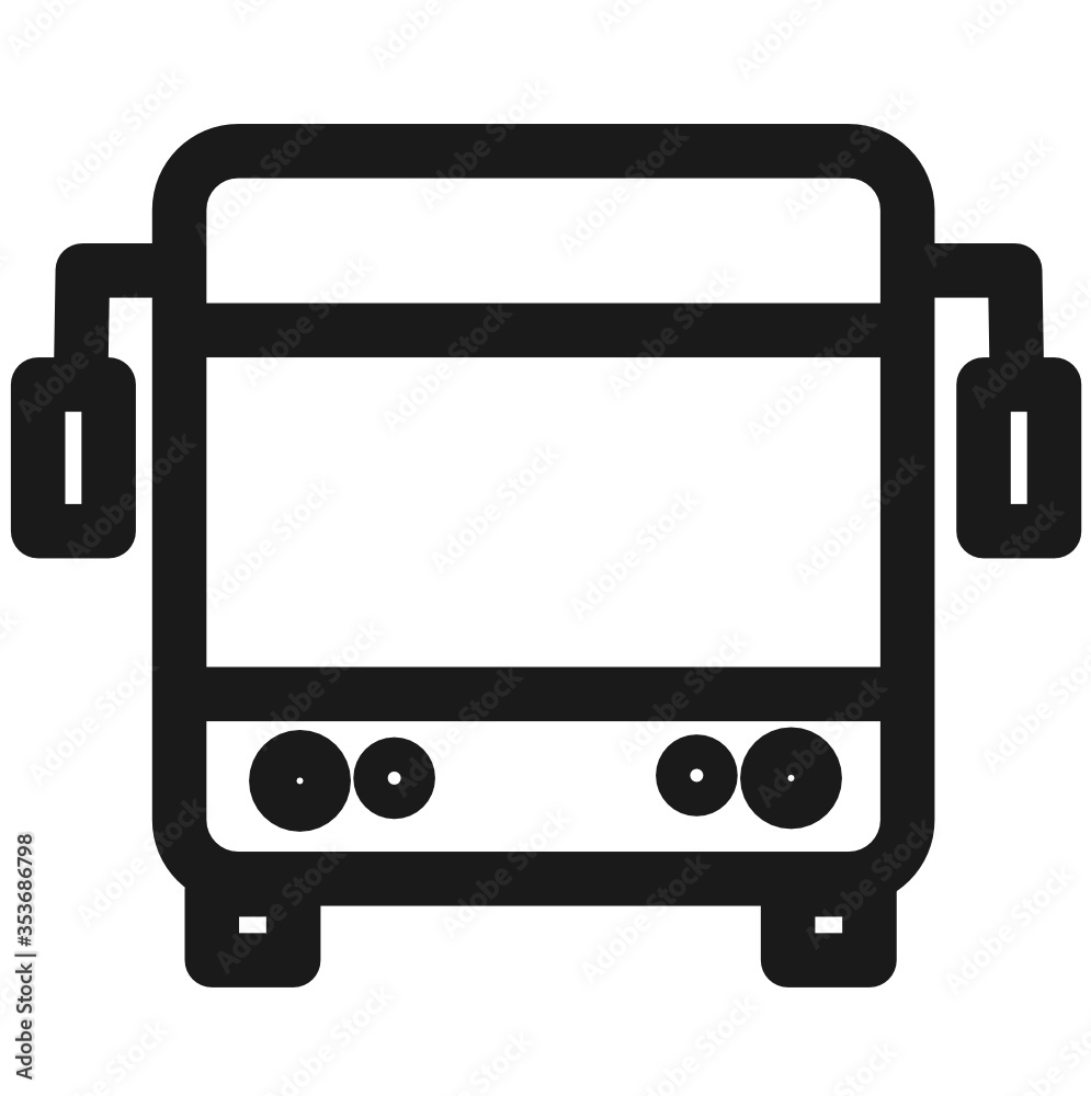 Icono plano ilustración a línea de autobus urbano de ciudad Icono plano ilustración a línea de autobus urbano de ciudad