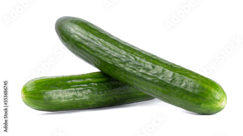 Green Tasty whole Cucumber isolated on white background