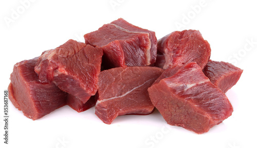raw tasty beef isolated on white background