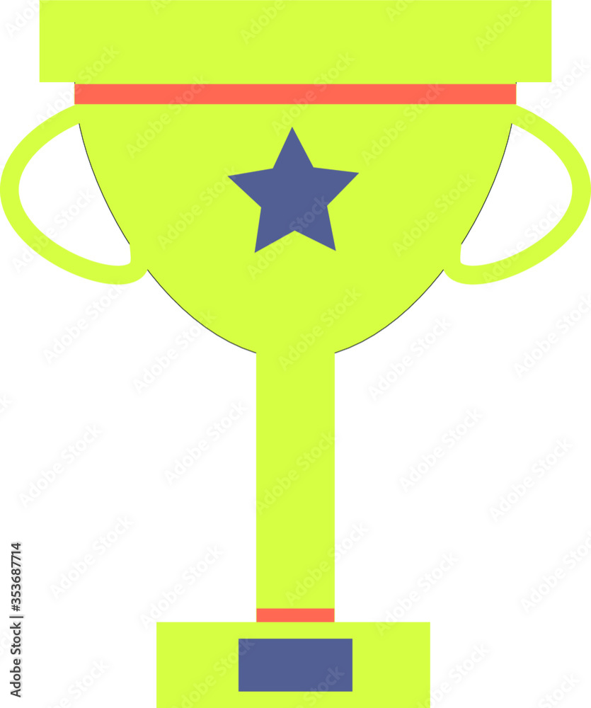 Vector image of a yellow winner cup Vector image of a yellow winner cup