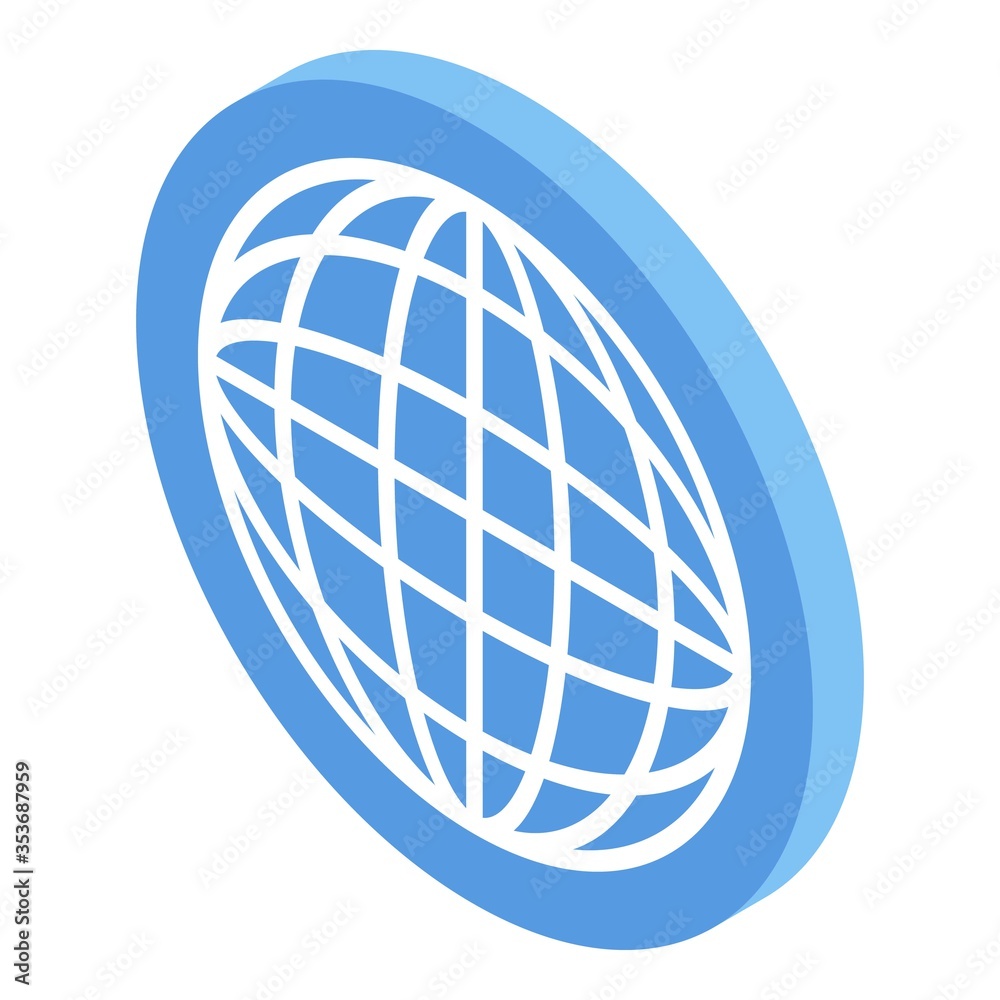 Global sign icon. Isometric of global sign vector icon for web design isolated on white background Global sign icon. Isometric of global sign vector icon for web design isolated on white background
