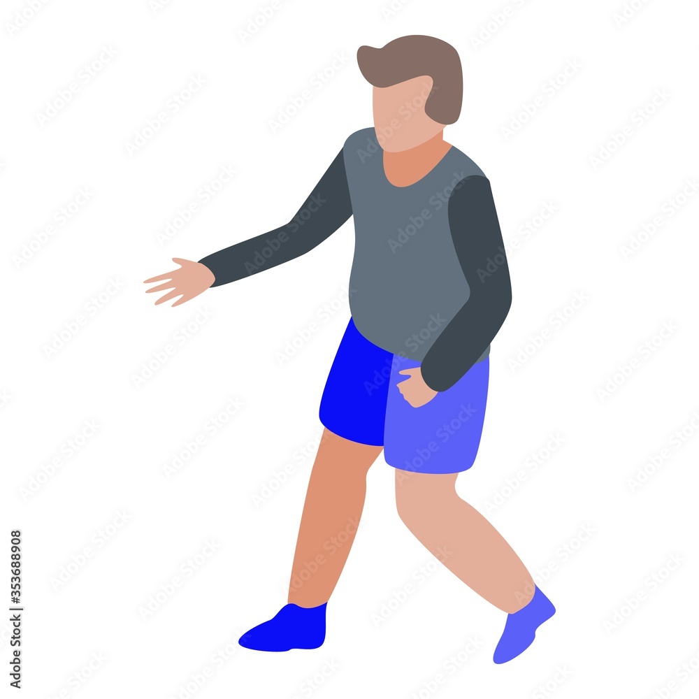 Boy travel car icon. Isometric of boy travel car vector icon for web design isolated on white background Boy travel car icon. Isometric of boy travel car vector icon for web design isolated on white background