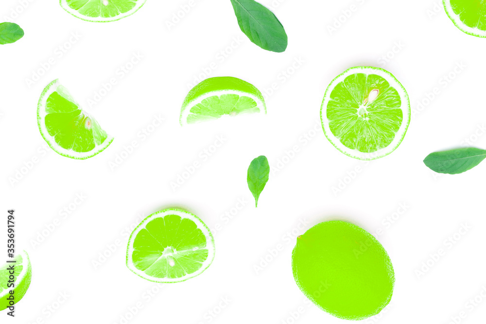 lemon green refreshing on a white background