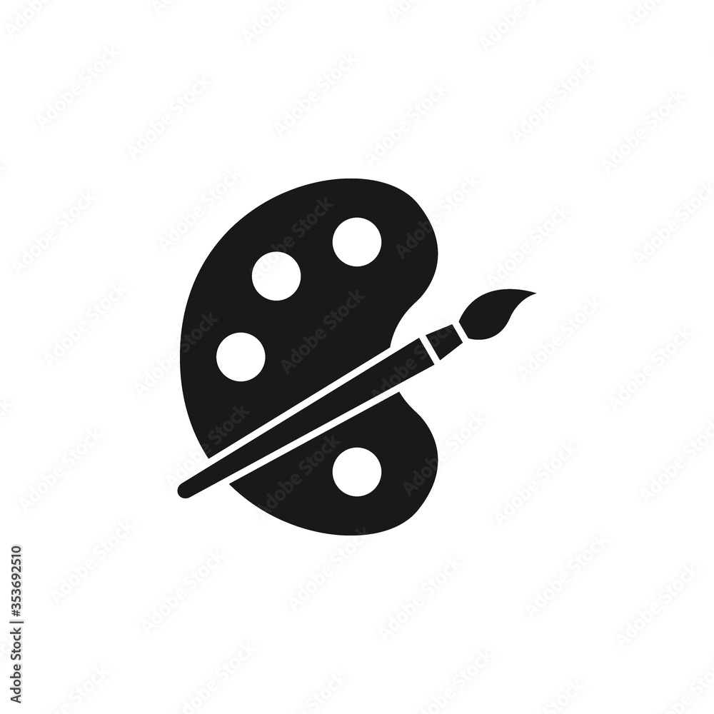 Brush paint palette icon vector illustration Brush paint palette icon vector illustration