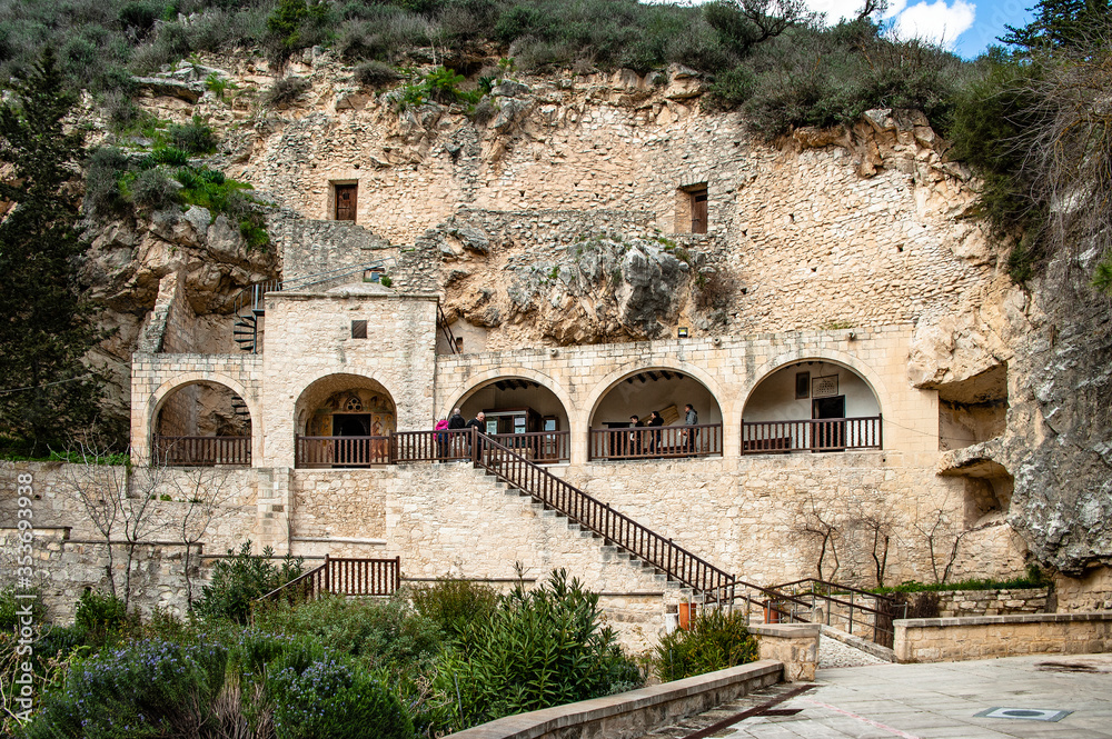 A hermit Neophyte who settled in a cave high in the mountains founded the monastery in the 12th century. After the destruction by the Turks, the monastery was revived in the 18th century.    