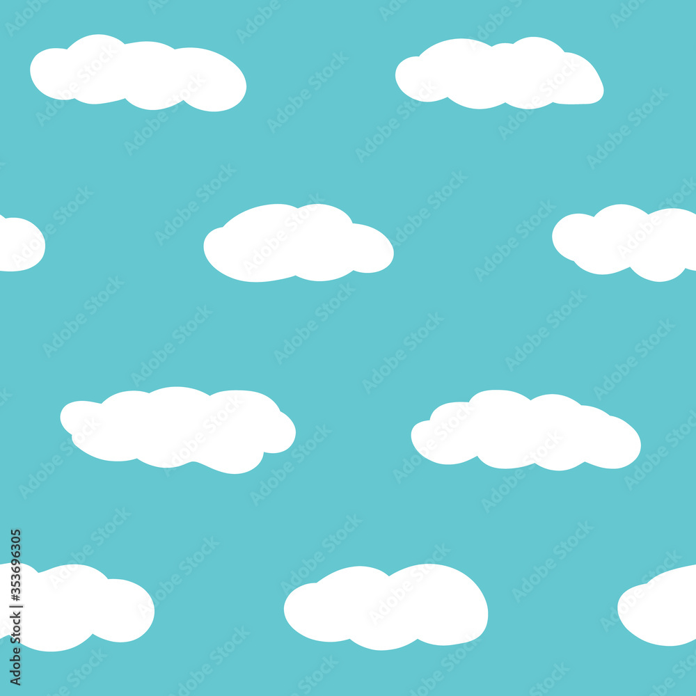 Seamless pattern with sky and clouds. Endless positive backdrop.
Simple forms.
Clouds and background are located on different layers.
Vector illustration Seamless pattern with sky and clouds. Endless positive backdrop.
Simple forms.
Clouds and background are located on different layers.
Vector illustration