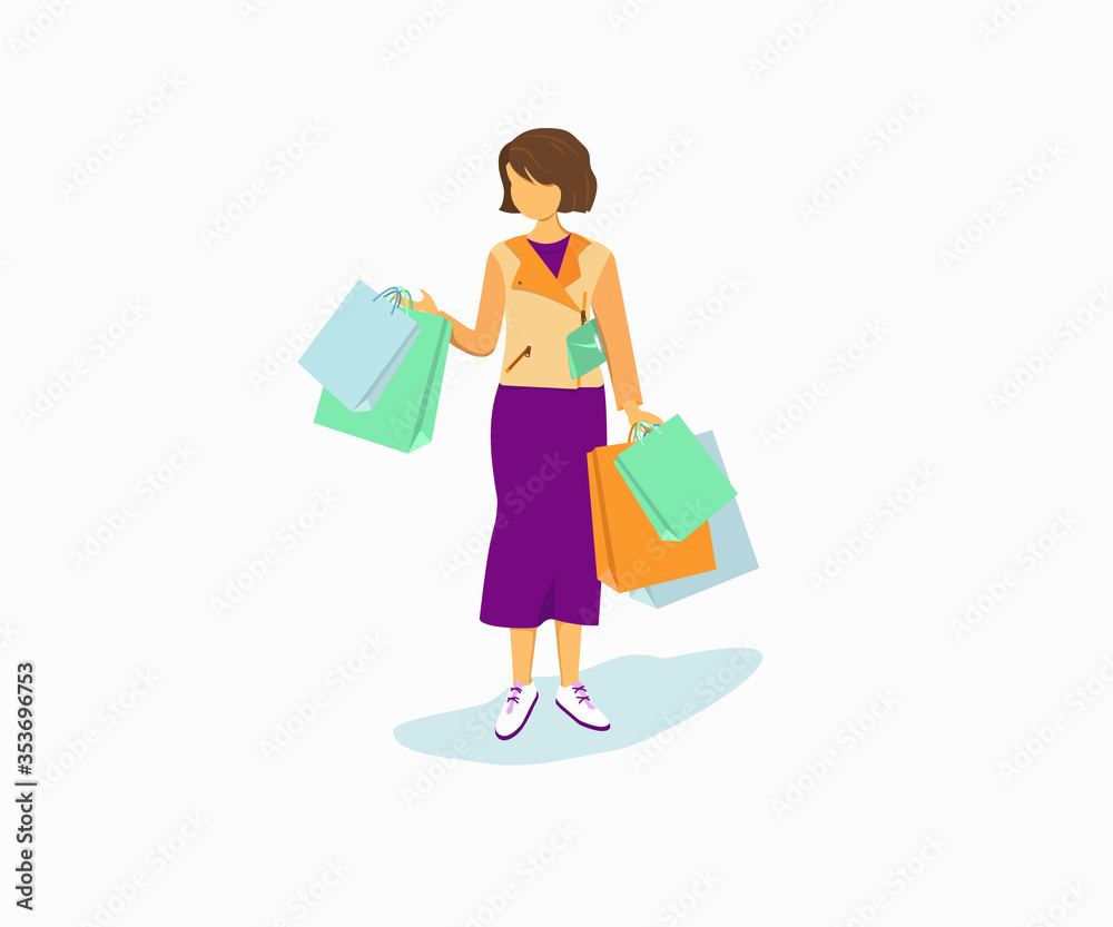 woman with shopping bags