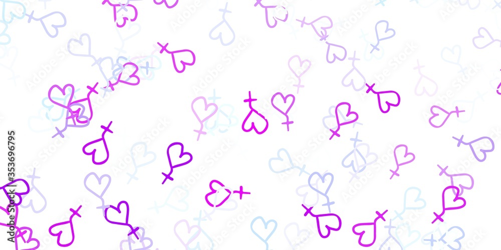 Light Purple vector background with woman symbols.