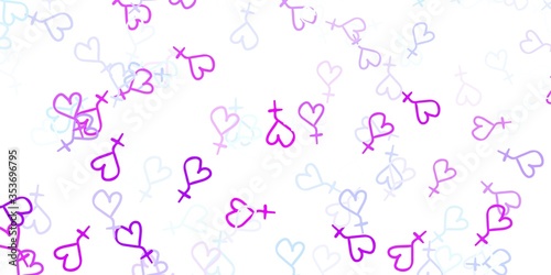 Light Purple vector background with woman symbols.