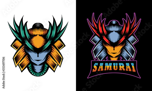 samurai illustration vector template. can be used for cloth, shirt, fashion, print, poster