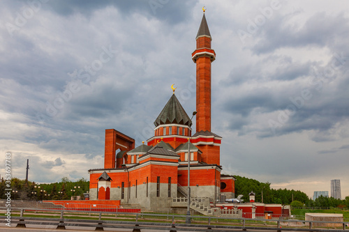 The Memorial Mosque on Poklonnaya Hill is a mosque built in 1997 in memory of Muslim soldiers who died in the Great Patriotic War. Located in Victory Park on Poklonnaya Hill in the Western Administrat