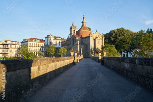 Amarante view with Ponte Sao Goncalo bridge, in Portugal photo