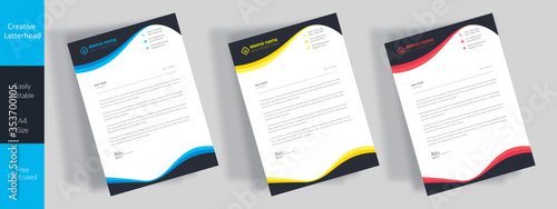 Modern Creative & Clean business style letterhead of your corporate project design.set to print with vector & illustration