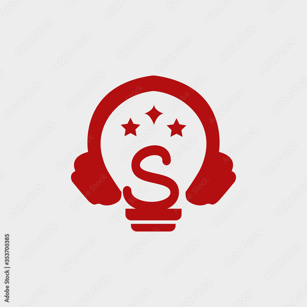 icon logo headphone with letter s vector design icon logo headphone with letter s vector design