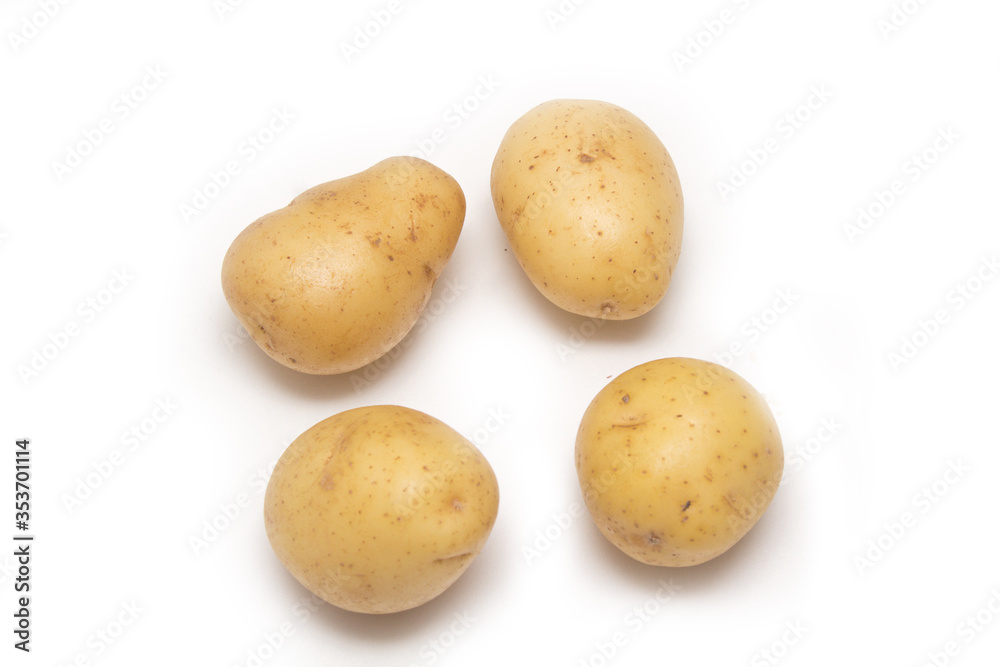 Raw potato isolated on white, with clipping path Raw potato isolated on white, with clipping path
