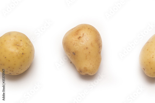Raw potato isolated on white, with clipping path
