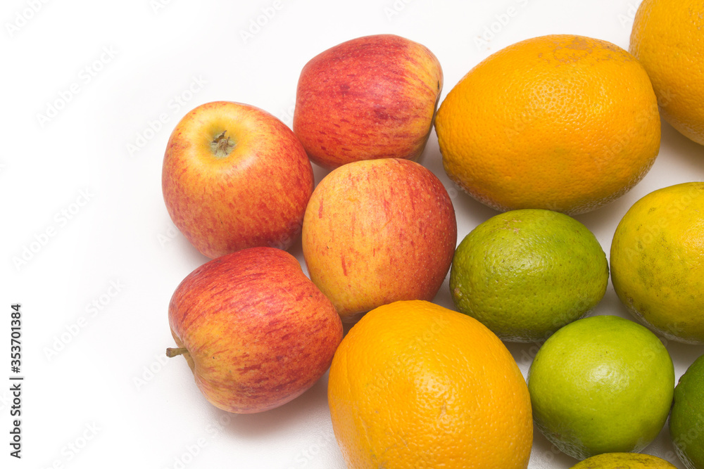 Assortment of exotic fruits isolated on white Assortment of exotic fruits isolated on white
