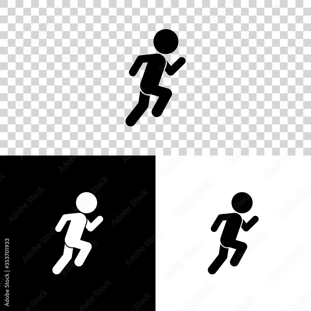 Running icon vector, solid logo illustration, pictogram isolated on white and blac Running icon vector, solid logo illustration, pictogram isolated on white and blac