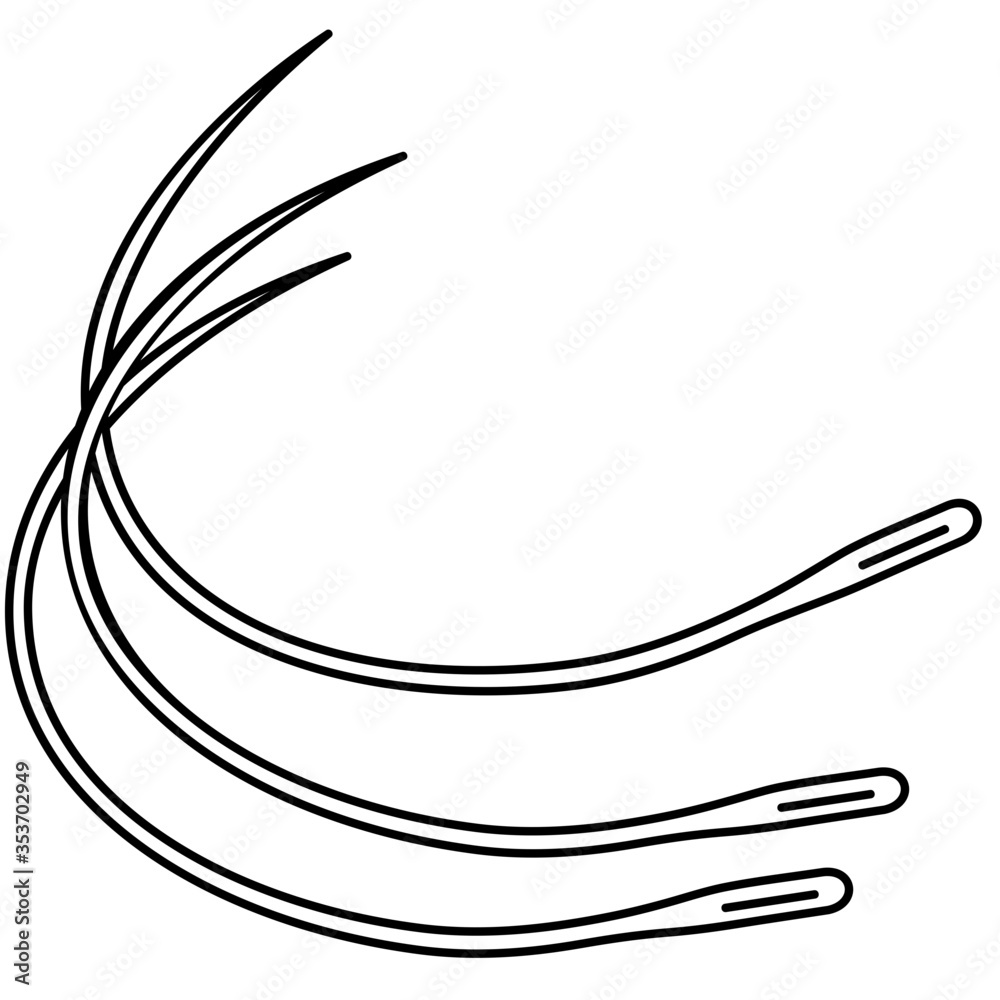 Curved sewing needles Stock Vector