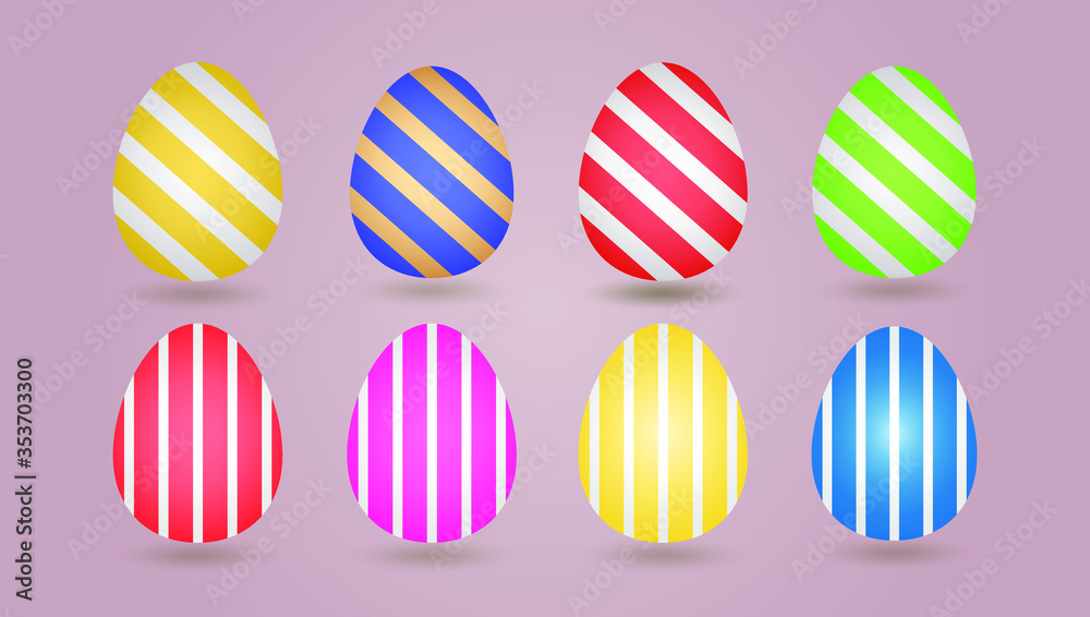 Set of colorful easter eggs isolated on white background. Vector illustration.
Set of colorful easter eggs isolated on white background. Vector illustration.