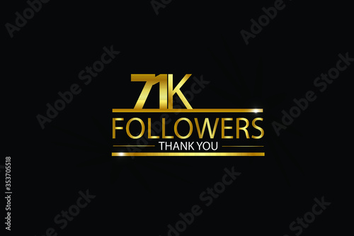 71K, 71.000 Followers Thank you celebration logotype. For Social Media, Instagram - Vector