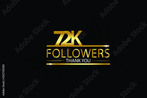 72K,72.000 Followers Thank you celebration logotype. For Social Media, Instagram - Vector