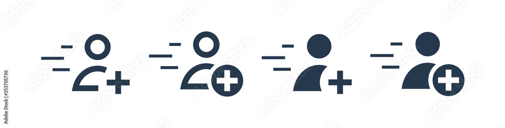 Quick registration line vector icon.
People vector symbol. Avatar with plus icons set for web design. Modern flat web profile icon for app design. User face minimal flat linear icons Quick registration line vector icon.
People vector symbol. Avatar with plus icons set for web design. Modern flat web profile icon for app design. User face minimal flat linear icons