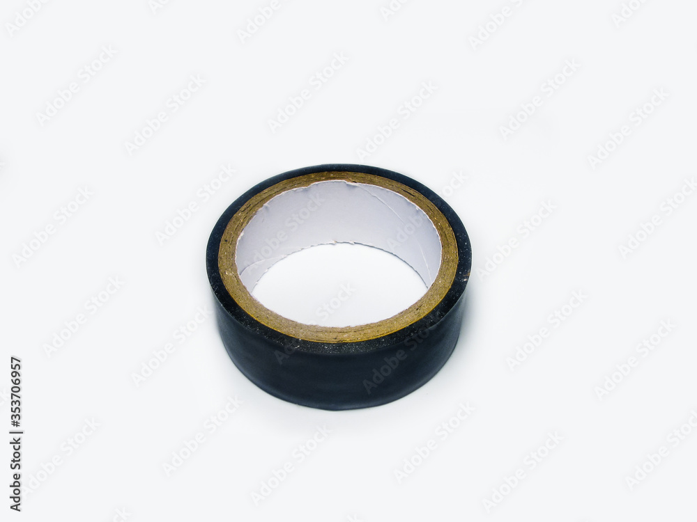 a roll of black duct tape on a white background a roll of black duct tape on a white background