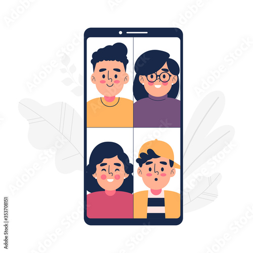 Group video call concept illustration