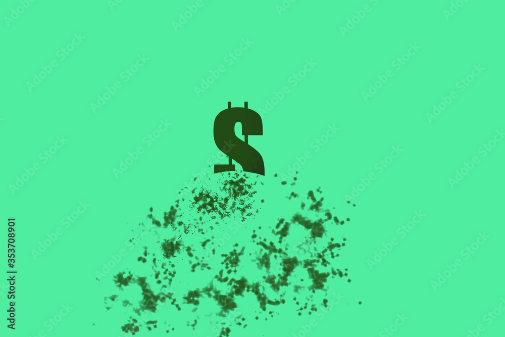 The dollar sign crumbles. The global financial crisis The dollar sign crumbles. The global financial crisis