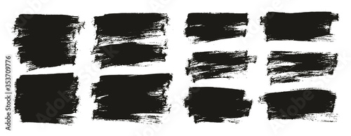 Flat Paint Brush Thin Half Background Mix High Detail Abstract Vector Background Set 