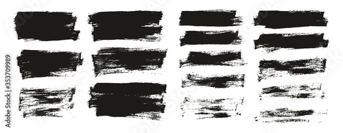 Flat Paint Brush Thin Half Background Mix High Detail Abstract Vector Background Set 